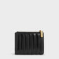 Donna Crinkle-Effect Panelled Top-Zip Wallet - Black