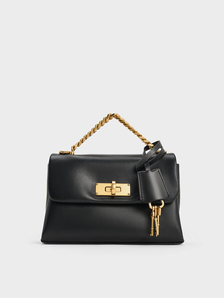 Mini Kerry Chain-Handle Crossbody Bag - Black