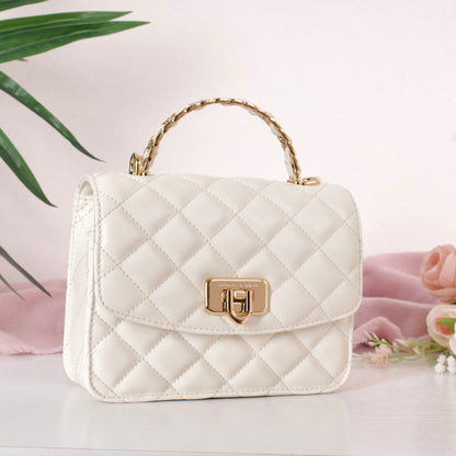 Cressida Quilted Top Handle Bag - Cream