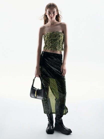 Cesia Croc-Effect Metallic-Accent Shoulder Bag - Black