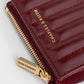 Donna Crinkle-Effect Panelled Top-Zip Wallet - Burgundy