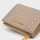 Apolline Textured Top-Zip Wallet - Taupe