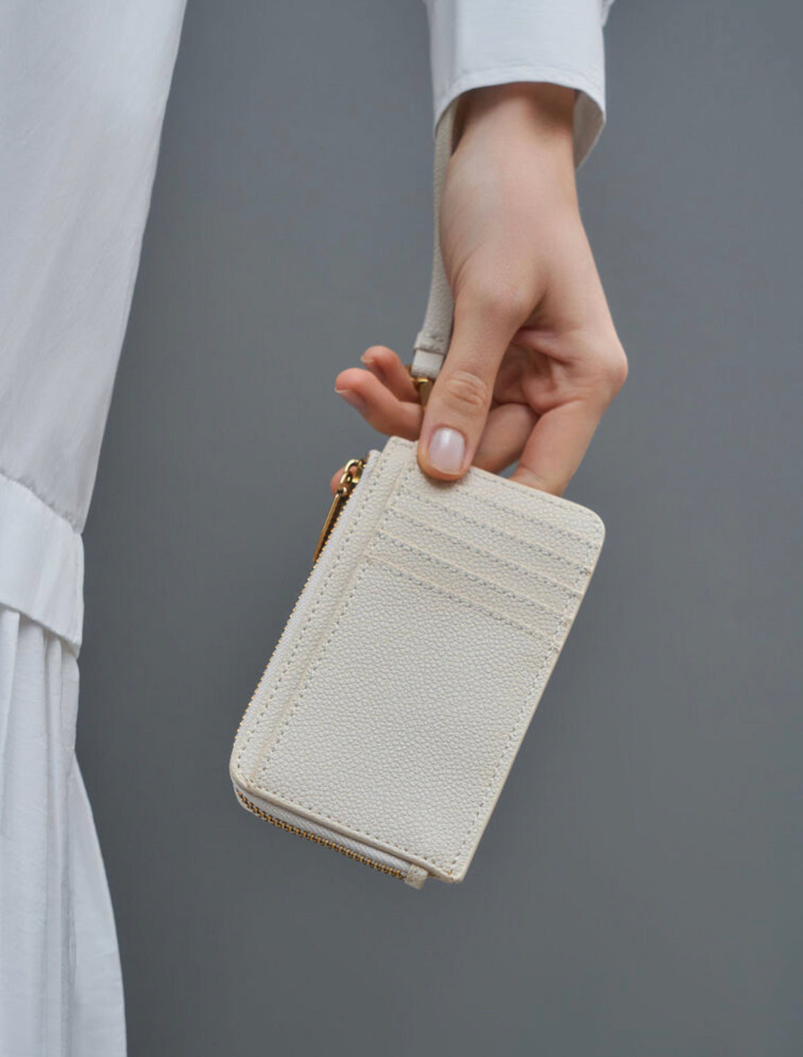Multi-Slot Wristlet Card Holder - Cream