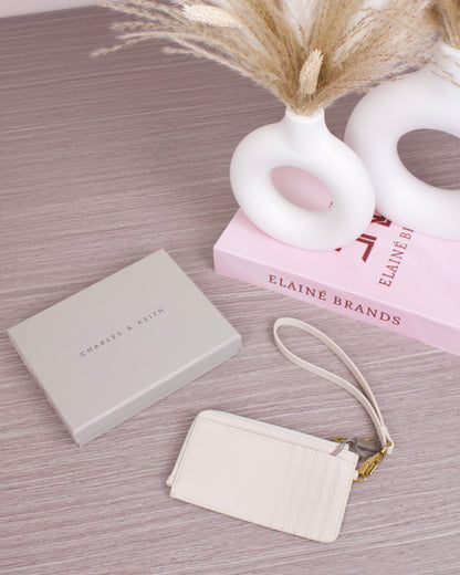 Multi-Slot Wristlet Card Holder - Cream