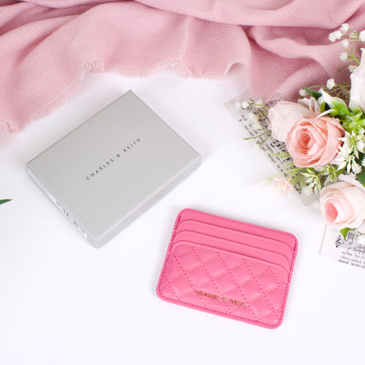 Cleo Quilted Card Holder - Pink