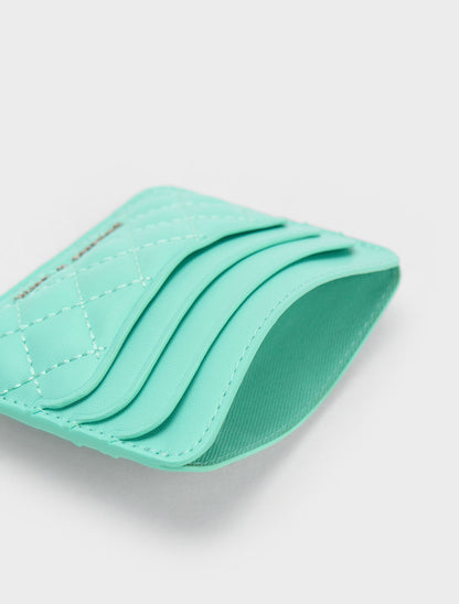 Cleo Quilted Card Holder - Mint Green