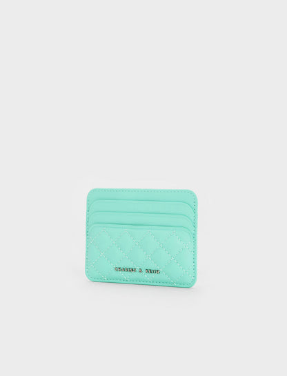 Cleo Quilted Card Holder - Mint Green