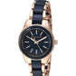 Resin Bracelet Watch- Rose Gold/Navy Blue