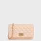 Quilted Flip-Lock Clutch - Nude