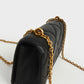Paffuto Chain Handle Quilted Long Wallet - Black