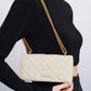 Paffuto Chain Handle Quilted Long Wallet - Cream
