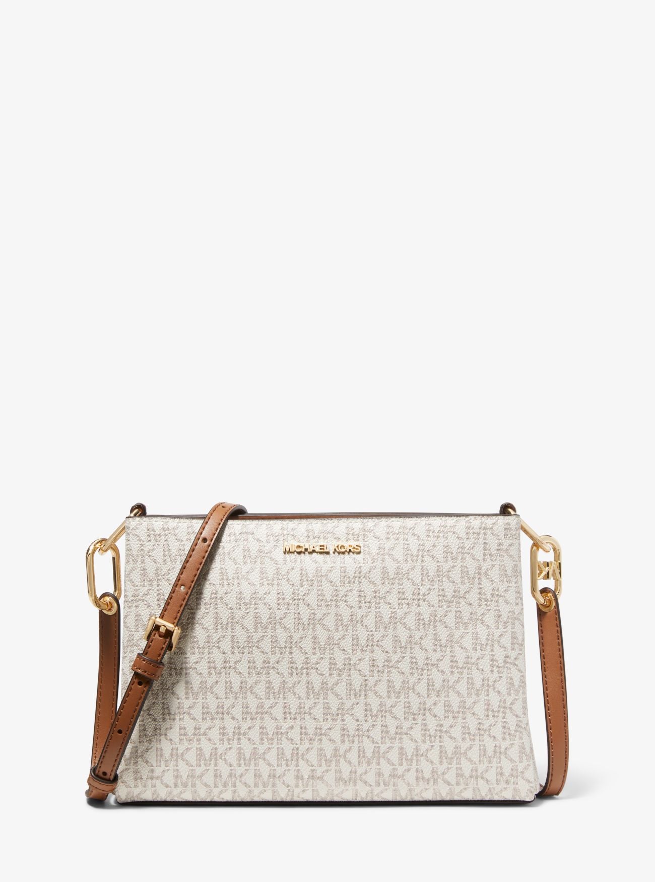 Trisha Medium Logo Crossbody Bag - VANILLA