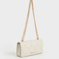 Paffuto Chain Handle Quilted Long Wallet - Cream