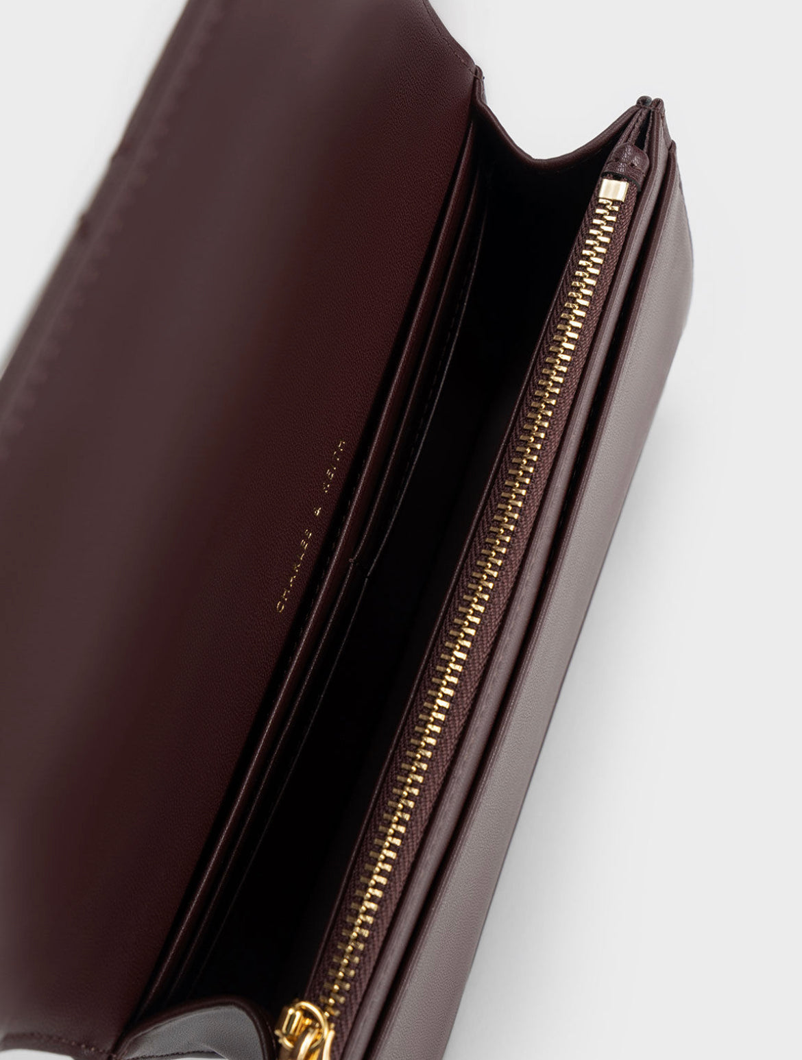 Paffuto Chain Handle Quilted Long Wallet - Dark Chocolate
