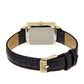 Glitter Accented Croco-Grain Strap Watch – Black/Gold